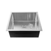 Fossa 24"x24"x10" Inch Single Bowl SS-304 Grade Stainless Steel Handmade Kitchen Sink Silver Fossa Home